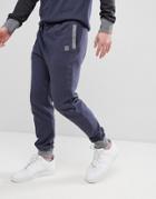 Boss Contrast Tapered Sweat Joggers In Navy - Navy