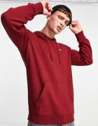 Vans Basic Fleece Hoodie In Burgundy-red