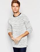 Selected Homme Knitted Sweater With Fleck - White