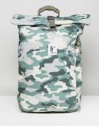 Forbes & Lewis Rollie Rolltop Backpack In Camo - Green