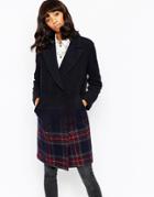 Asos Coat In Ombre Check - Multi