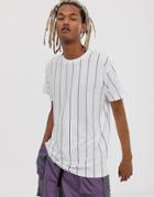 New Look Vertical Stripe T-shirt In White - White