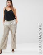 Elvi Sequin Wide Leg Pants - Gold