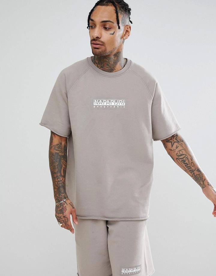 Napapijri Buka Short Sleeve Sweat In Gray - Gray