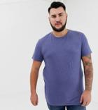 Asos Design Plus T-shirt With Crew Neck In Blue