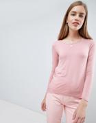 Brave Soul Toya Long Sleeve Top With Twisted Back - Pink