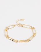 Asos Design Bracelet With Safety Pins In Gold Tone