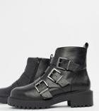 Asos Design Wide Fit Arco Chunky Multi Buckle Ankle Boots - Black