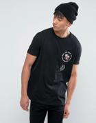 Asos Relaxed T-shirt With Chest Embroidery - Black