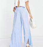 Missguided Petite Straight Leg Pants In Blue