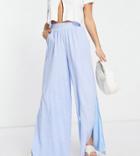 Missguided Petite Straight Leg Pants In Blue