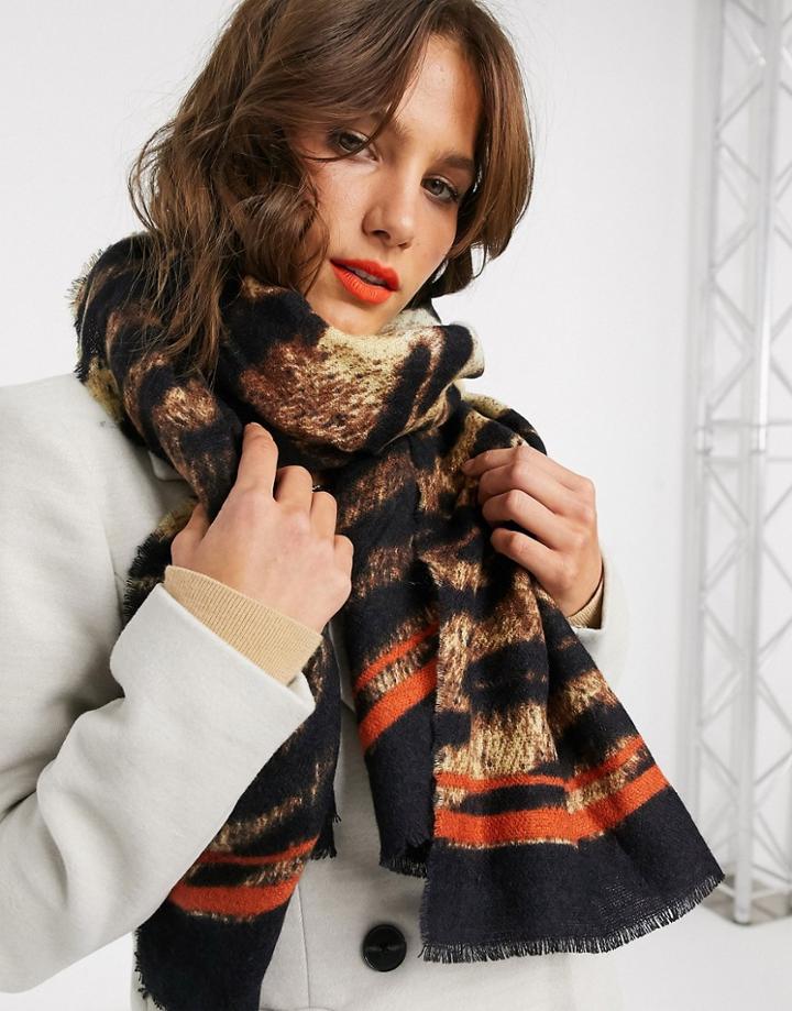 River Island Lightweight Scarf In Tiger Print
