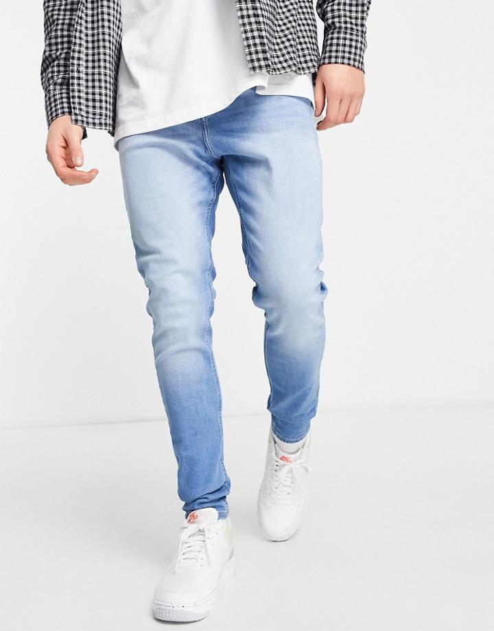 Jack & Jones Intelligence Pete Carrot Fit Jeans In Light Blue
