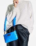 River Island Mini High Shine Shoulder Bag In Blue-blues