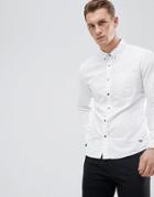 Esprit Slim Fit Oxford Shirt With Button Down Collar In White - White