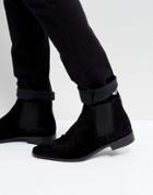 Dune Chelsea Boots In Black Suede - Black