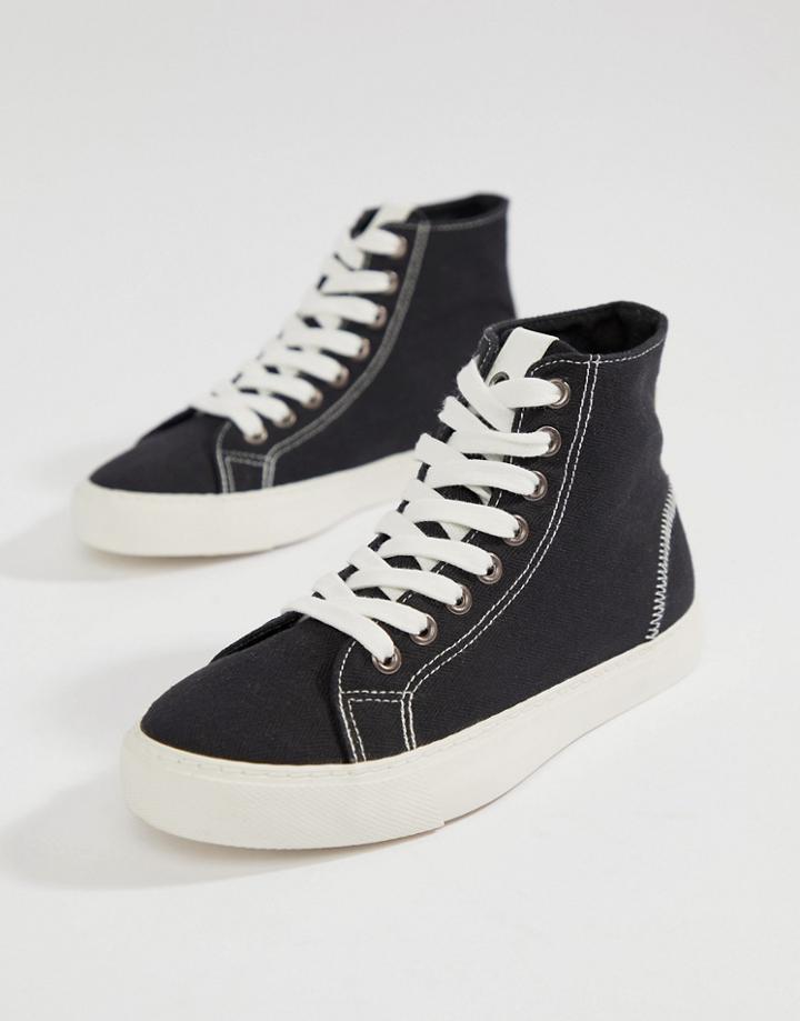 Asos Design District High Top Sneakers-black