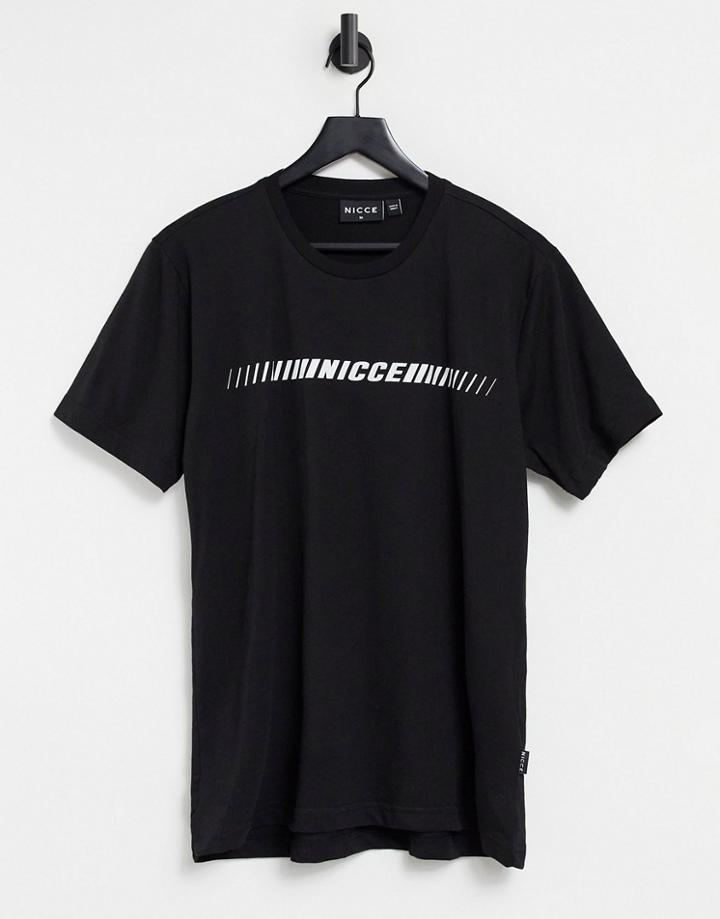 Nicce Arrio Front Print T-shirt In Black