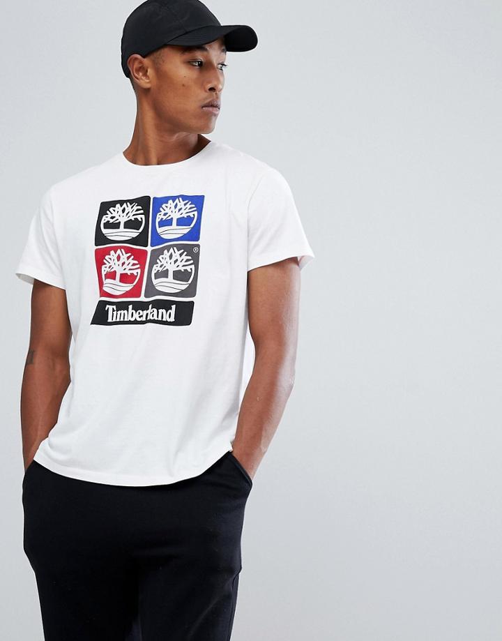 Timberland 4 Tree Logo T-shirt In White - White