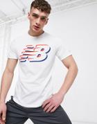 New Balance Training Heathertech Graphic Logo T-shirt In White
