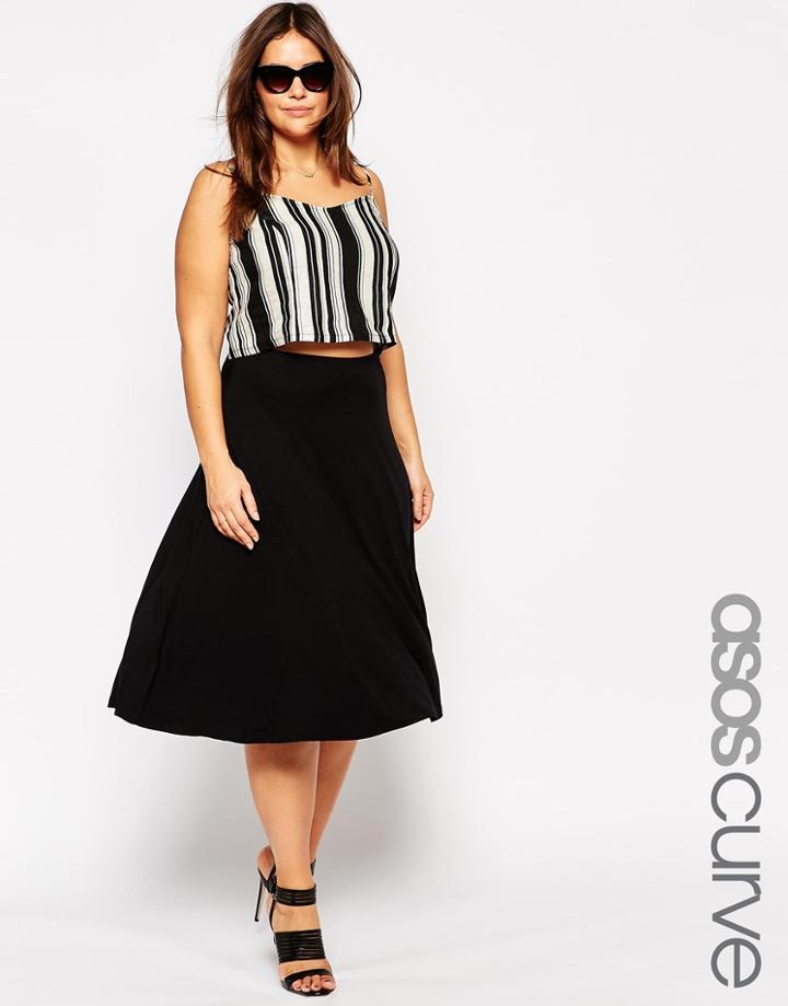 Asos Curve Skater Skirt - Black