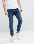 Celio Jeans In Skinny Fit With Bleach Wash - Blue