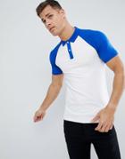 Only & Sons Muscle Fit Raglan Polo - White