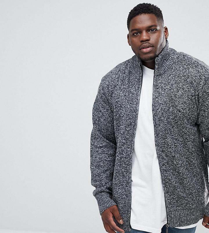 Duke King Size Cardigan In Twisted Charcoal - Black
