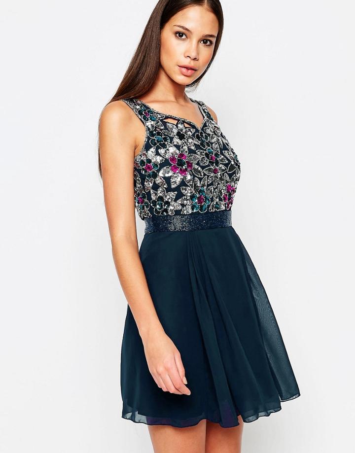 Virgos Lounge Vision Skater Dress - Navy