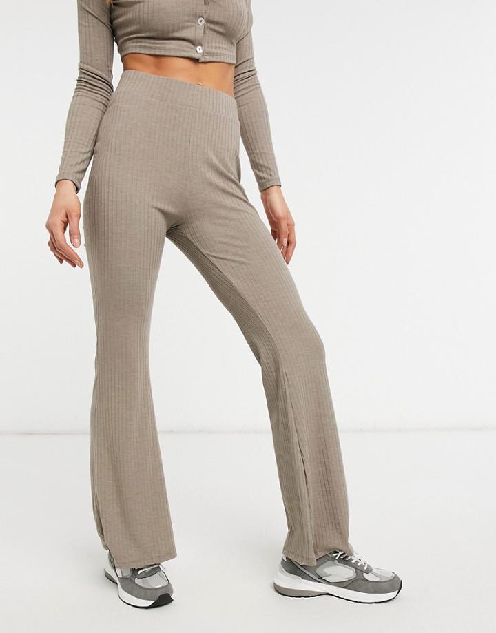 Asos 4505 Ribbed Flare Pants-grey