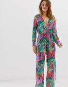 Unique21 Jungle Leaf Print Beach Jumpsuit - Multi