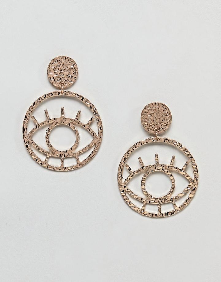 New Look Eye Hoop Earrings - Gold