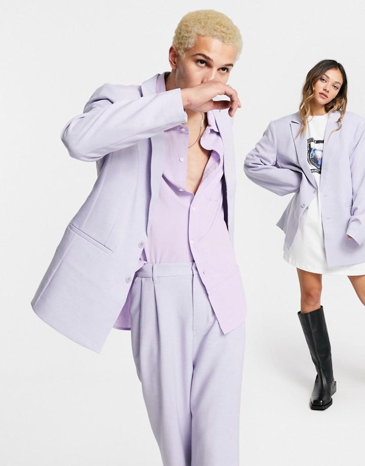 Asos Design Circular Unisex Blazer In Lilac-purple