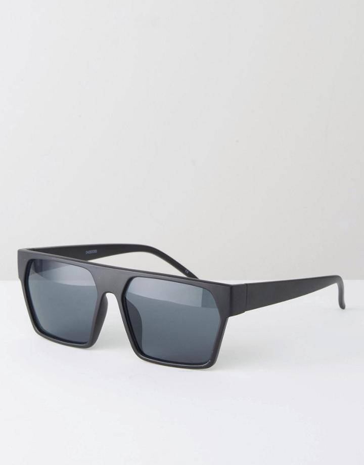 Asos Geometric Sunglasses In Black - Black