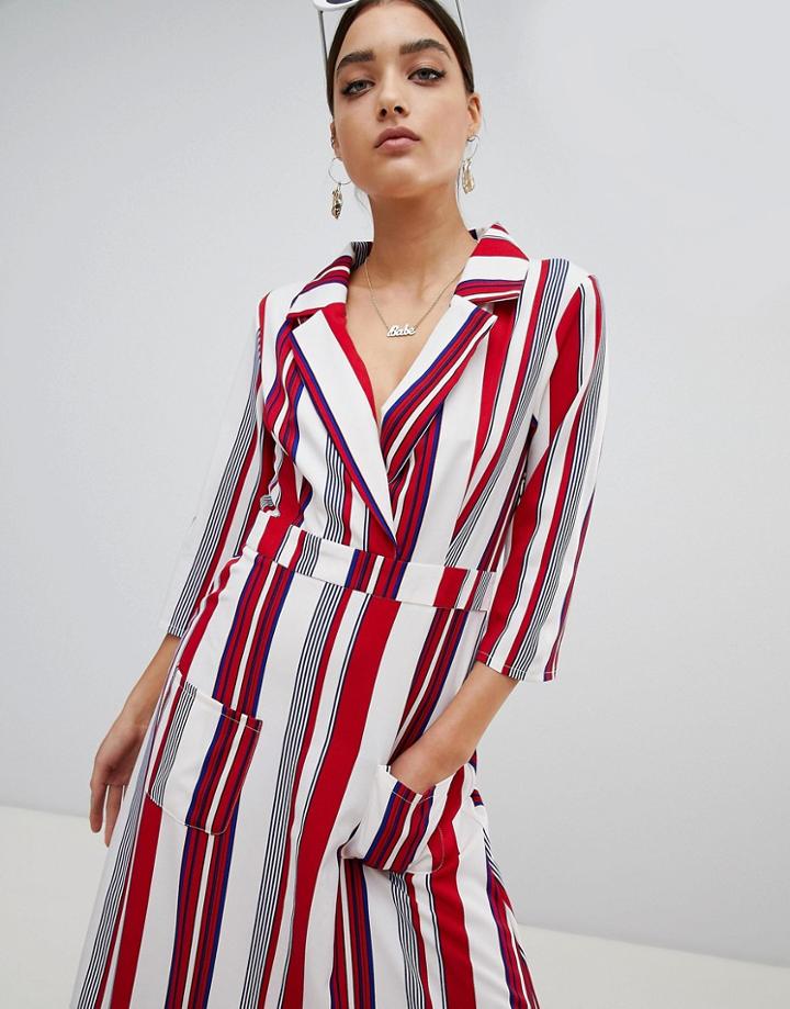 Prettylittlething Striped Maxi Shirt Dress - Multi