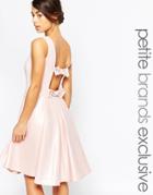 John Zack Petite Prom Dress With Bow Back Detail - Pink