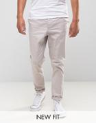 Asos Tapered Chinos In Gray - Gray