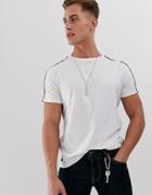 Threadbare Panel T-shirt With Taping In White - White