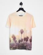 Guess T-shirt In Scenic Palm Tree Print-multi