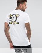 Majestic Nhl Mighy Ducks Longline T-shirt In White - White