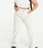 Dr Denim Plus Echo Sky High Wide Leg Jeans In Ecru-white