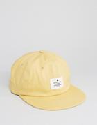 Asos Vintage Baseball Cap In Yellow With Patch - Yellow