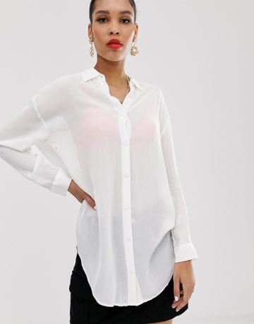 Bershka Shirt In White - White