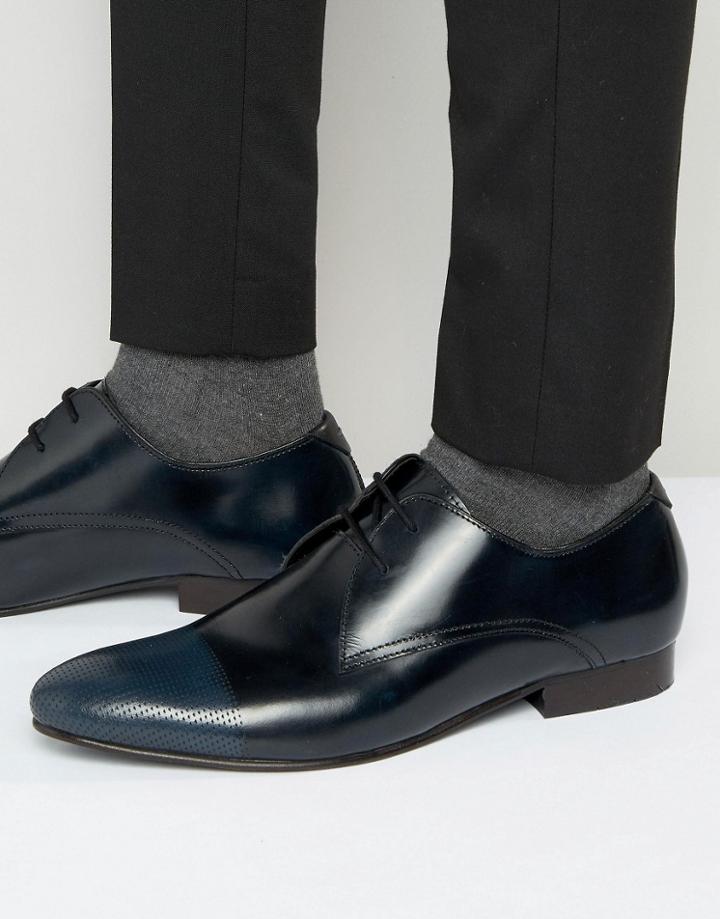 Kg Kurt Geiger Major Leather Derby Shoes - Navy