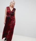 Unique21 Hero Red Leopard Print V Neck Jumpsuit With Tie Belt - Multi