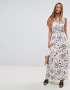 Gilli V Neck Floral Maxi Dress - Cream