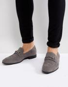 Asos Loafers In Gray Faux Leather With Snaffle Detail - Gray