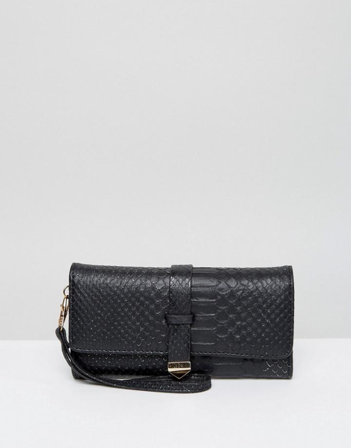 Yoki Fold Over Purse With Buckle - Black