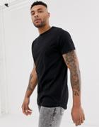 Soul Star Longline T-shirt In Black - Black