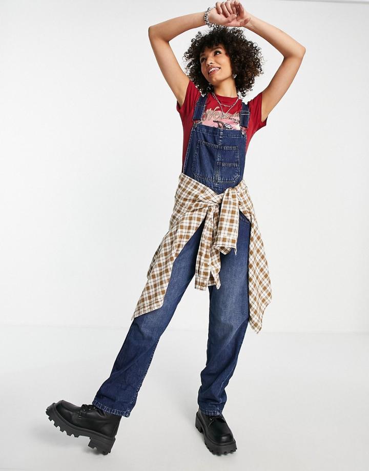 Free People Ziggy Relaxed Denim Overalls In Indigo-blue